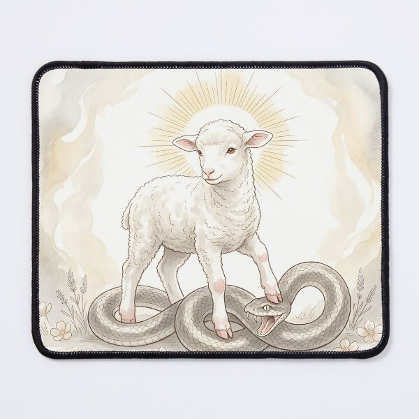 Item preview, Lamb and Serpent Biblical Symbolic Art designed and sold by RRRShop.