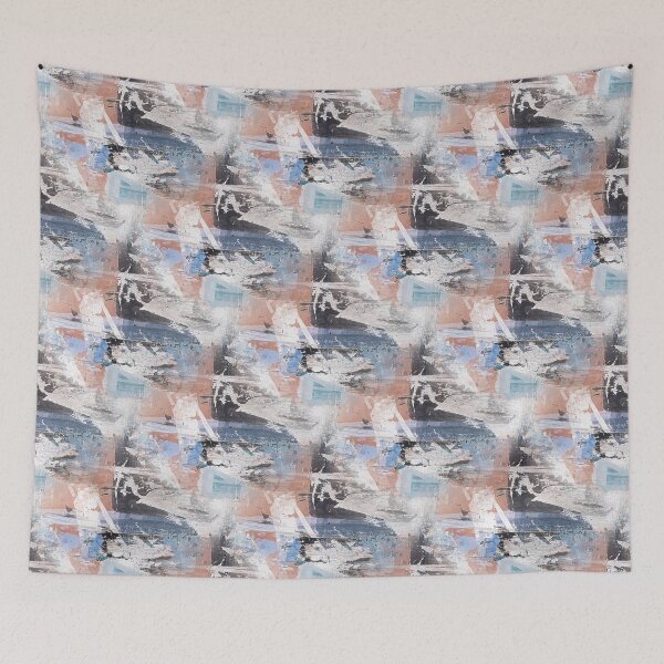 Item preview, Landscape Abstract in Peach and Blue designed and sold by Artistestella.
