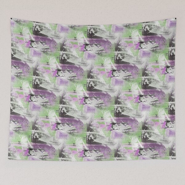 Aperçu de l'œuvre Paysage abstrait en mauve et vert créée et vendue par Artistestella.