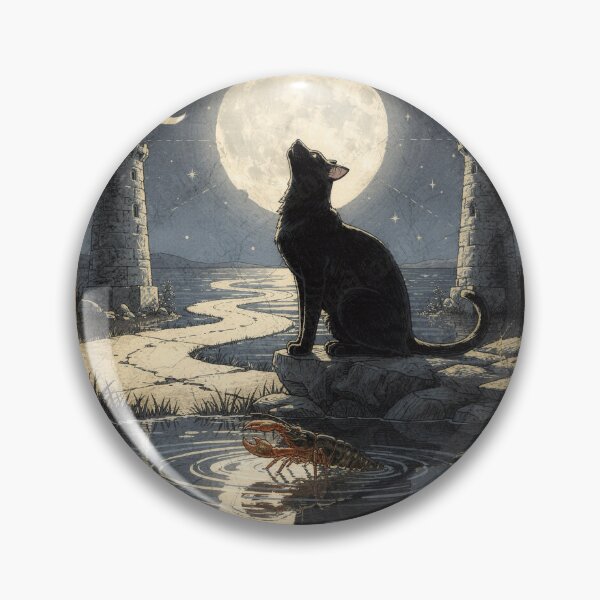 Item preview, The Moon Tarot Cat Mystical Card Art designed and sold by PictorialWhimsy.