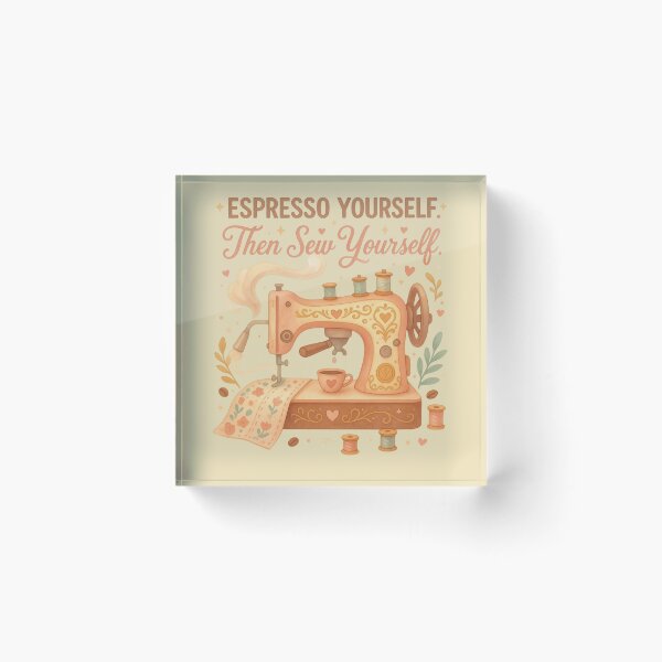 Item preview, Espresso Yourself Then Sew Yourself Funny Sewing Coffee T-Shirt designed and sold by EverStitchStudio ★★★★★.