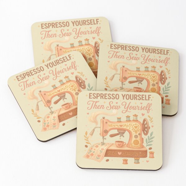 Item preview, Espresso Yourself Then Sew Yourself Funny Sewing Coffee T-Shirt designed and sold by EverStitchStudio ★★★★★.