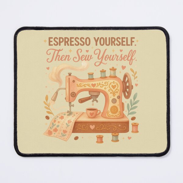 Item preview, Espresso Yourself Then Sew Yourself Funny Sewing Coffee T-Shirt designed and sold by EverStitchStudio ★★★★★.