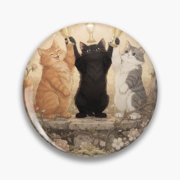 Item preview, Three of Cups Tarot Cats Celebration Card Art designed and sold by PictorialWhimsy.