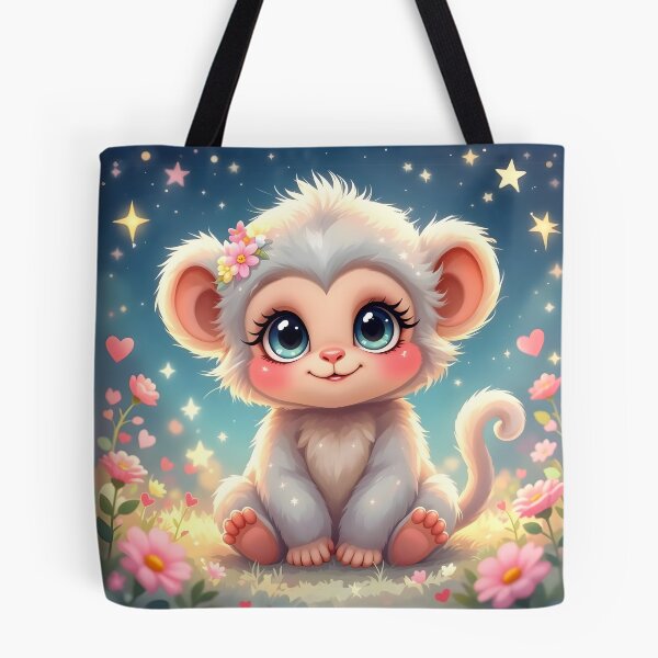 Item preview, Magical Baby Monkey in a Starlit Flower Garden designed and sold by Dragonfly-Magic.