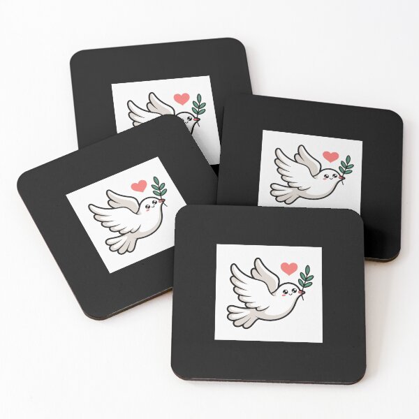 Item preview, Peaceful Love: Cute Cartoon Dove with Olive Branch designed and sold by AbanoubStore.