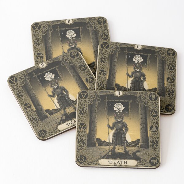 Item preview, Death Tarot Skeleton Cat Mystical Card Art designed and sold by PictorialWhimsy.