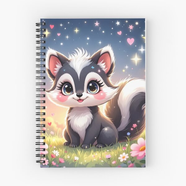 Item preview, Cute Baby Skunk in a Starlit Flower Meadow designed and sold by Dragonfly-Magic.