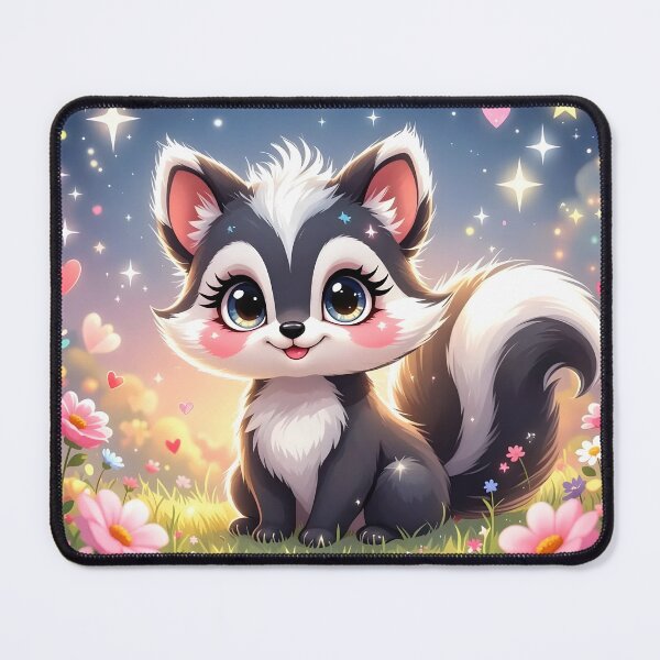 Item preview, Cute Baby Skunk in a Starlit Flower Meadow designed and sold by Dragonfly-Magic.
