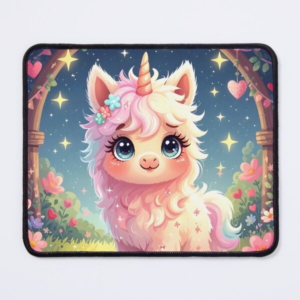 Item preview, Magical Unicorn Llama in a Starlit Garden designed and sold by Dragonfly-Magic.