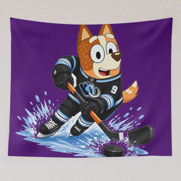 Item preview, Orange Hockey Pup Sticker designed and sold by Vince-Bradley.