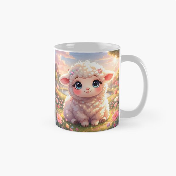 Item preview, Sparkly Baby Lamb in a Sunny Flower Meadow designed and sold by Dragonfly-Magic.