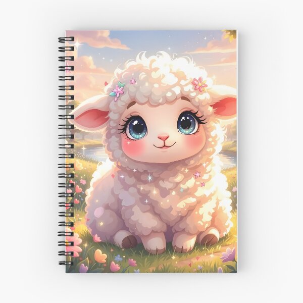 Item preview, Sparkly Baby Lamb in a Sunny Flower Meadow designed and sold by Dragonfly-Magic.