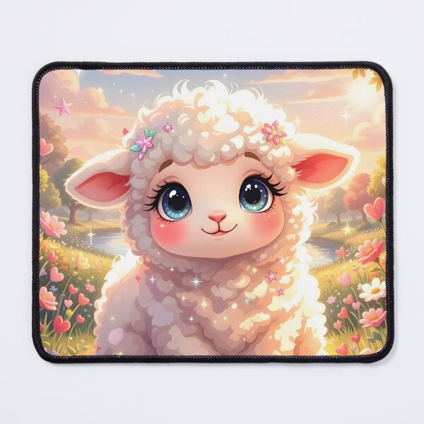 Item preview, Sparkly Baby Lamb in a Sunny Flower Meadow designed and sold by Dragonfly-Magic.