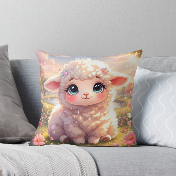 Item preview, Sparkly Baby Lamb in a Sunny Flower Meadow designed and sold by Dragonfly-Magic.