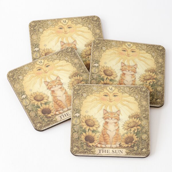 Item preview, The Sun Tarot Orange Cat Mystical Card Art designed and sold by PictorialWhimsy.