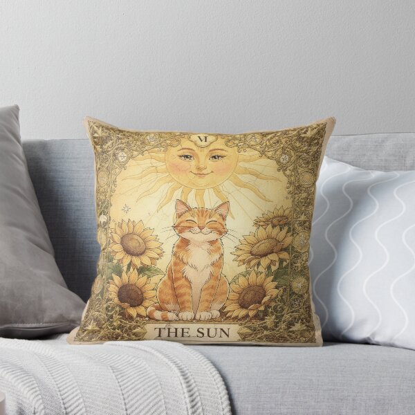 Item preview, The Sun Tarot Orange Cat Mystical Card Art designed and sold by PictorialWhimsy.