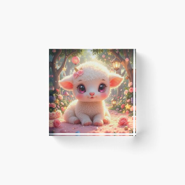 Item preview, Magical Baby Lamb in a Rose Garden designed and sold by Dragonfly-Magic.