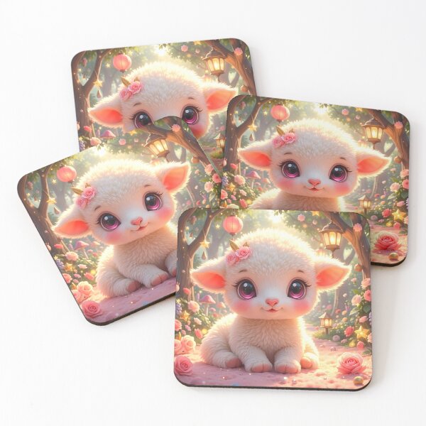 Item preview, Magical Baby Lamb in a Rose Garden designed and sold by Dragonfly-Magic.