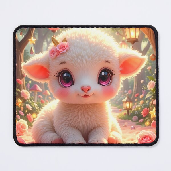 Item preview, Magical Baby Lamb in a Rose Garden designed and sold by Dragonfly-Magic.
