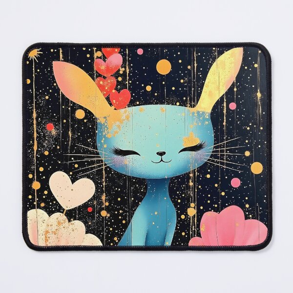 Item preview, Blue Celestial Cat with Hearts and Gold Stars designed and sold by Dragonfly-Magic.