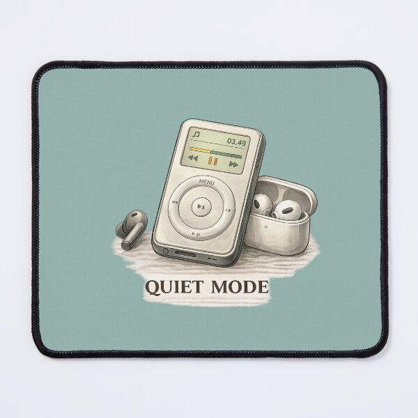 Item preview, Quiet Mode – Retro Music & Modern Life Aesthetic Illustration designed and sold by RosalesArts.