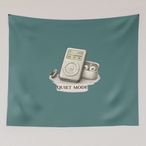 Item preview, Quiet Mode – Retro Music & Modern Life Aesthetic Illustration designed and sold by RosalesArts.