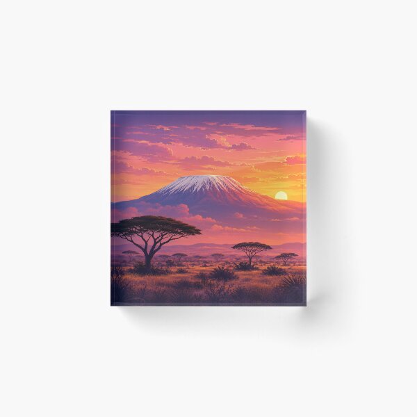 Item preview, Kilimanjaro Sunset Sky African Savanna Landscape designed and sold by NaphDesigns.