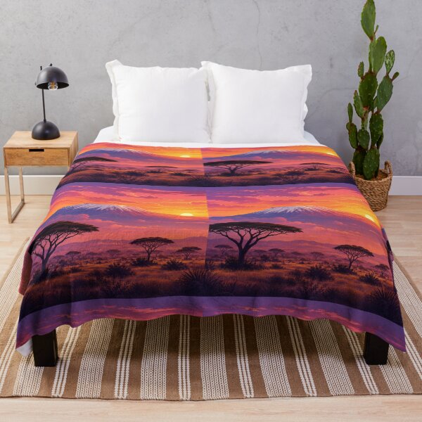 Item preview, Kilimanjaro Sunset Sky African Savanna Landscape designed and sold by NaphDesigns.