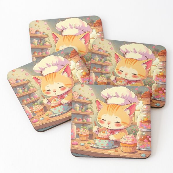Item preview, Ginger Kitten Decorating Cupcakes in a Candy Bakery designed and sold by Dragonfly-Magic.