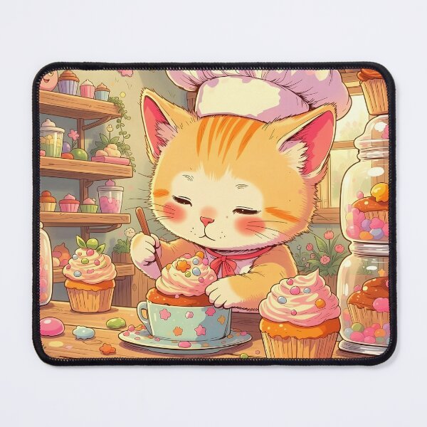 Item preview, Ginger Kitten Decorating Cupcakes in a Candy Bakery designed and sold by Dragonfly-Magic.