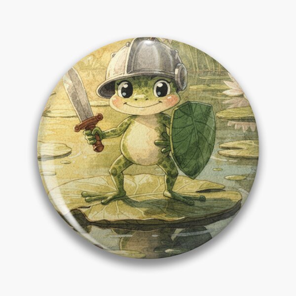 Item preview, Brave Frog Knight with Tiny Sword Storybook Art designed and sold by PictorialWhimsy.