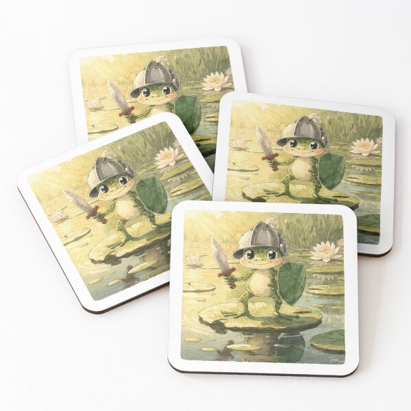 Item preview, Brave Frog Knight with Tiny Sword Storybook Art designed and sold by PictorialWhimsy.