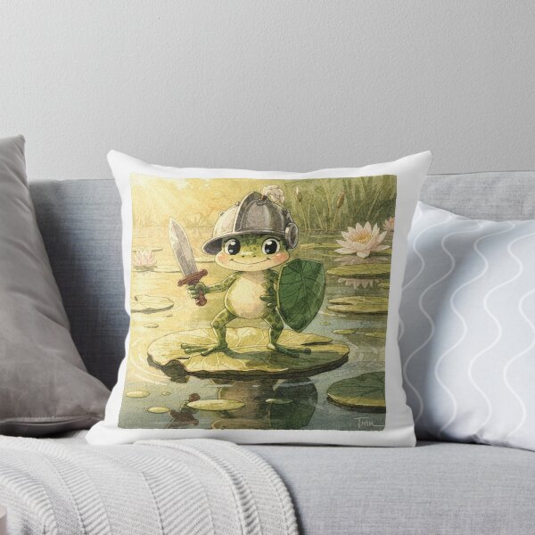 Item preview, Brave Frog Knight with Tiny Sword Storybook Art designed and sold by PictorialWhimsy.