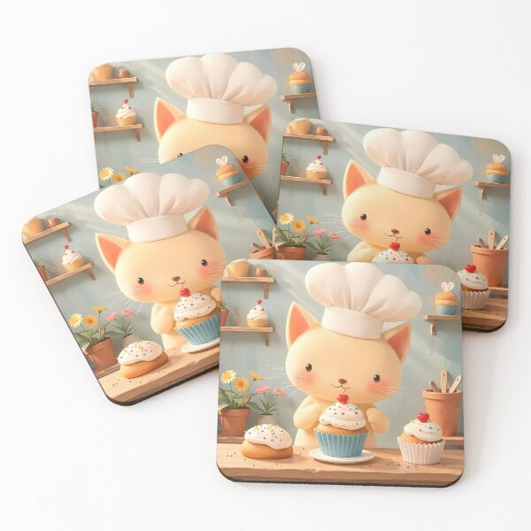 Item preview, Kitten Baker with Cupcakes designed and sold by Dragonfly-Magic.