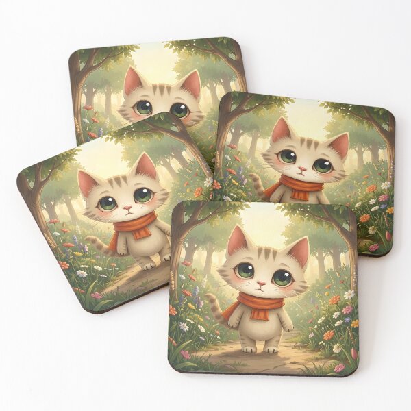 Item preview, Kitten Wandering in a Wildflower Forest designed and sold by Dragonfly-Magic.
