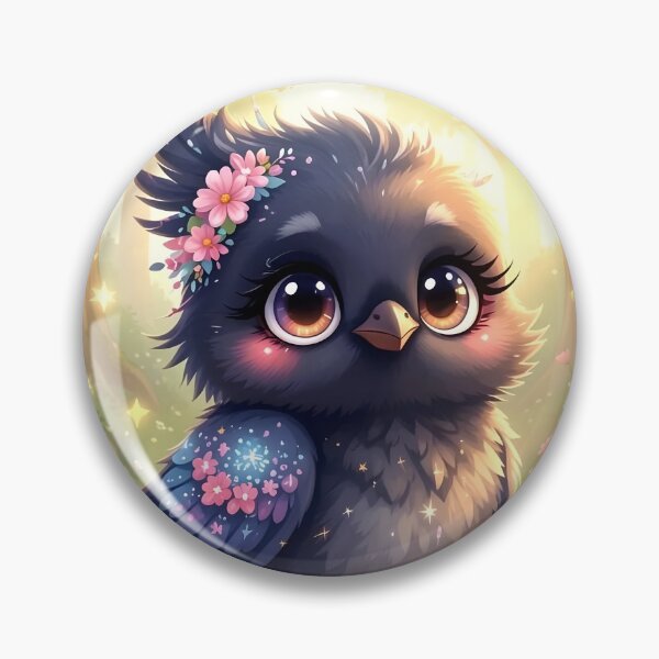 Item preview, Dreamy Crow with Flowers and Hearts designed and sold by Dragonfly-Magic.