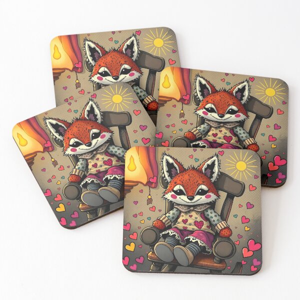 Item preview, Happy Fox with Hearts designed and sold by Dragonfly-Magic.
