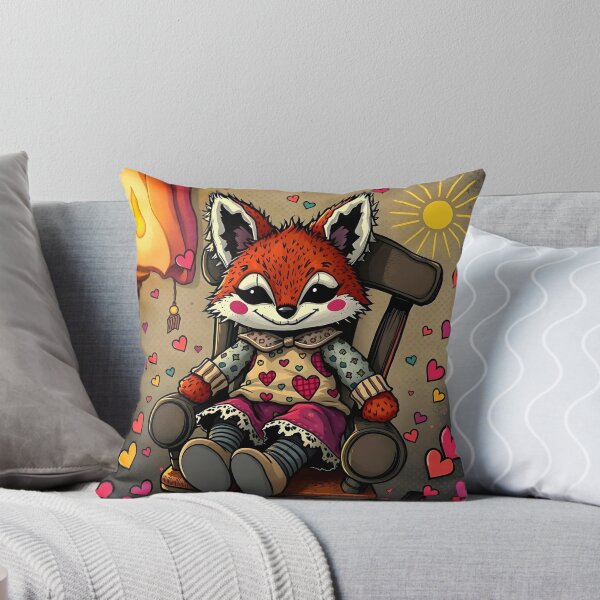 Item preview, Happy Fox with Hearts designed and sold by Dragonfly-Magic.