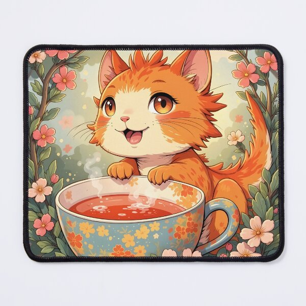 Item preview, Ginger Cat in a Teacup Garden designed and sold by Dragonfly-Magic.