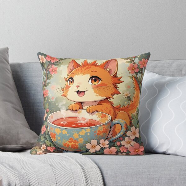 Item preview, Ginger Cat in a Teacup Garden designed and sold by Dragonfly-Magic.