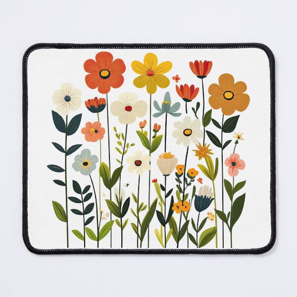 Item preview, Retro Mid-Century Modern Flower Garden | Boho Wildflower Meadow Art | Vintage Aesthetic Floral Pattern | Colorful Retro Spring Flowers | 70s Botanical Garden | Whimsical Wildflower Field designed and sold by Noe Mill.