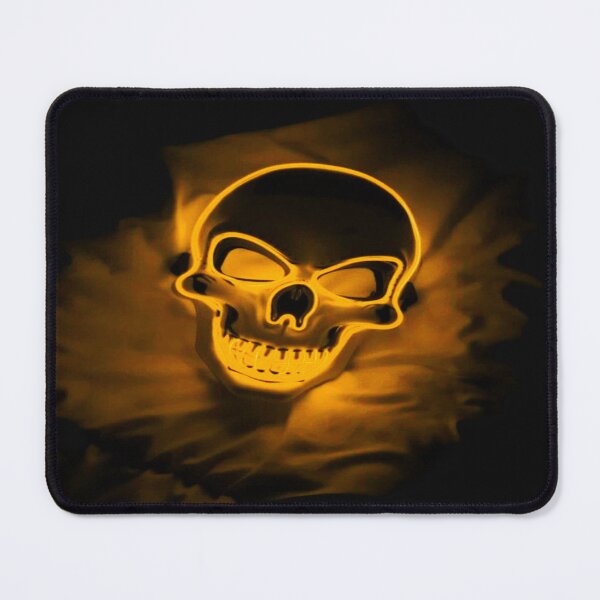 Item preview, Glowing Golden Skull – Dark Gothic Neon Fantasy Art designed and sold by RAYBIL.