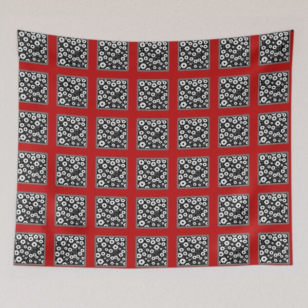 Item preview, White flower daisy design on a black background designed and sold by lucyinspace.