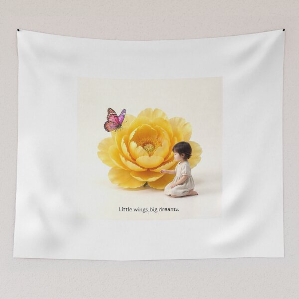 Item preview, Little Wings Big Dreams Flower Child Art designed and sold by Nanavibesshop.