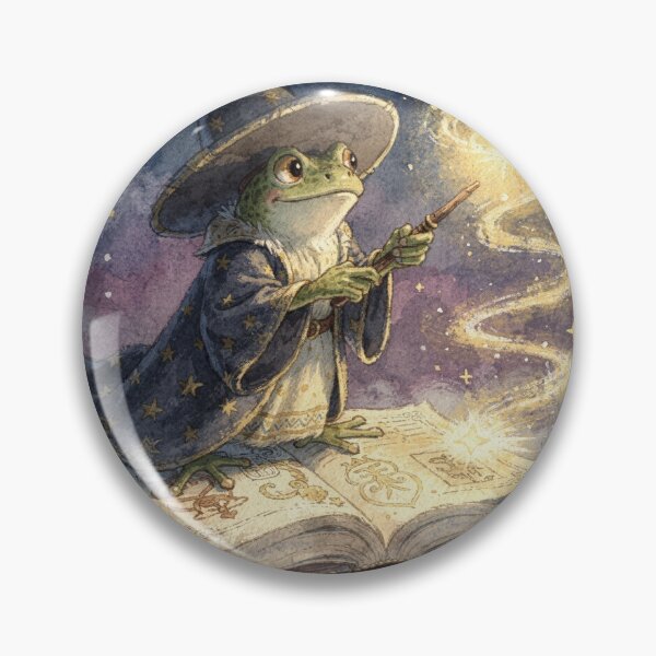 Item preview, Frog Wizard Casting a Spell Whimsical Storybook Art designed and sold by PictorialWhimsy.