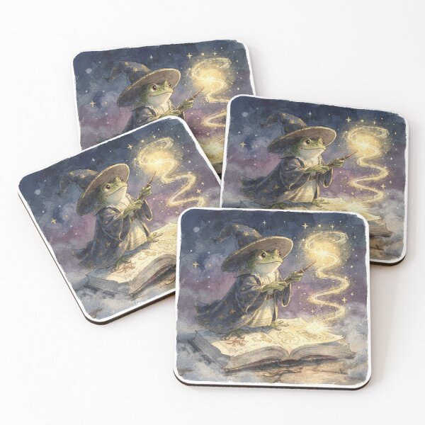 Item preview, Frog Wizard Casting a Spell Whimsical Storybook Art designed and sold by PictorialWhimsy.