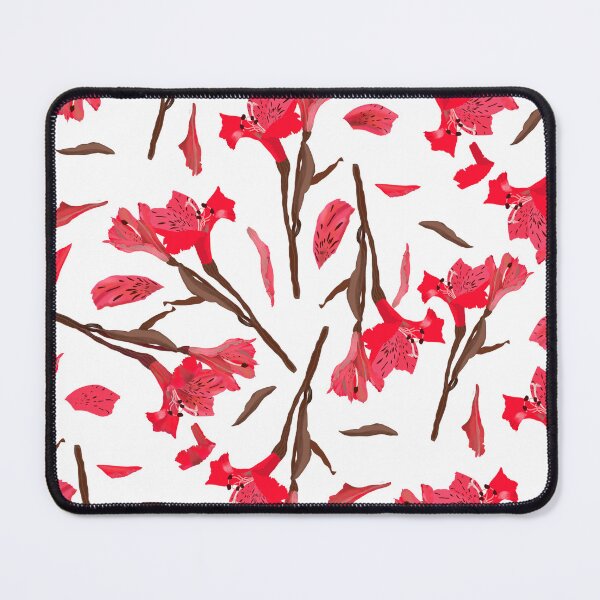 Item preview, Red Alstroemeria Pattern Flower Hand-Drawn Illustration designed and sold by altastudio.