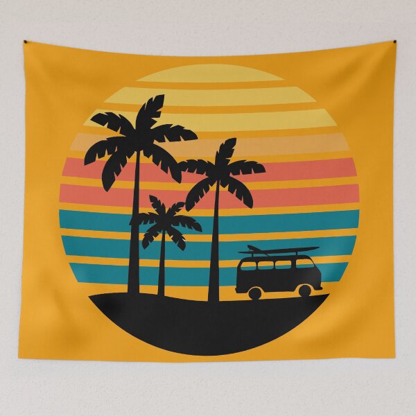 Item preview, Retro Summer Sunset Beach Surf Van designed and sold by xmoudx.