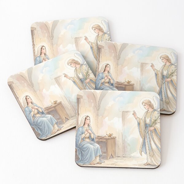 Item preview, The Annunciation Biblical Watercolor Art Piece designed and sold by RRRShop.